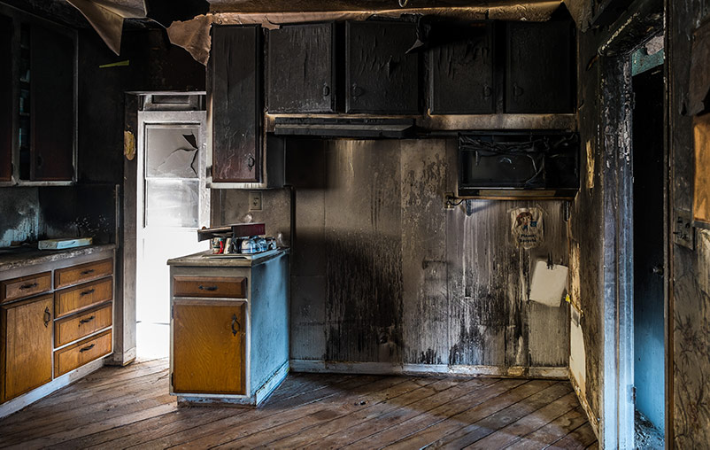 Fire damaged kitchen in Wauwatosa, WI